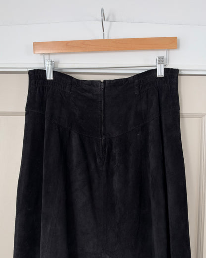90’s Black Leather Skirt