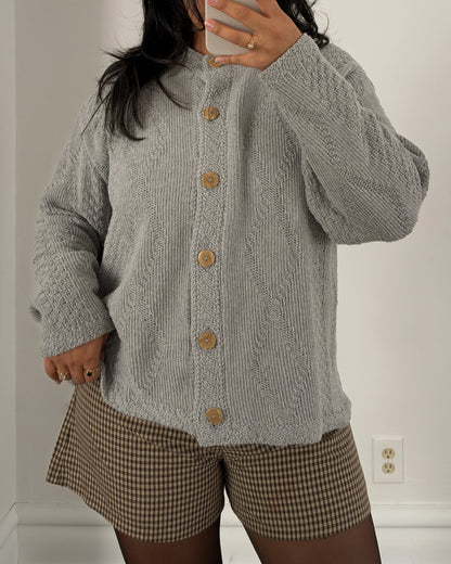 80’s Gray Textured Knitted Sweater