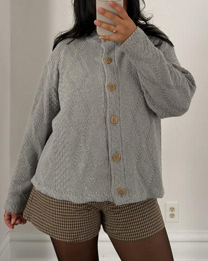 80’s Gray Textured Knitted Sweater