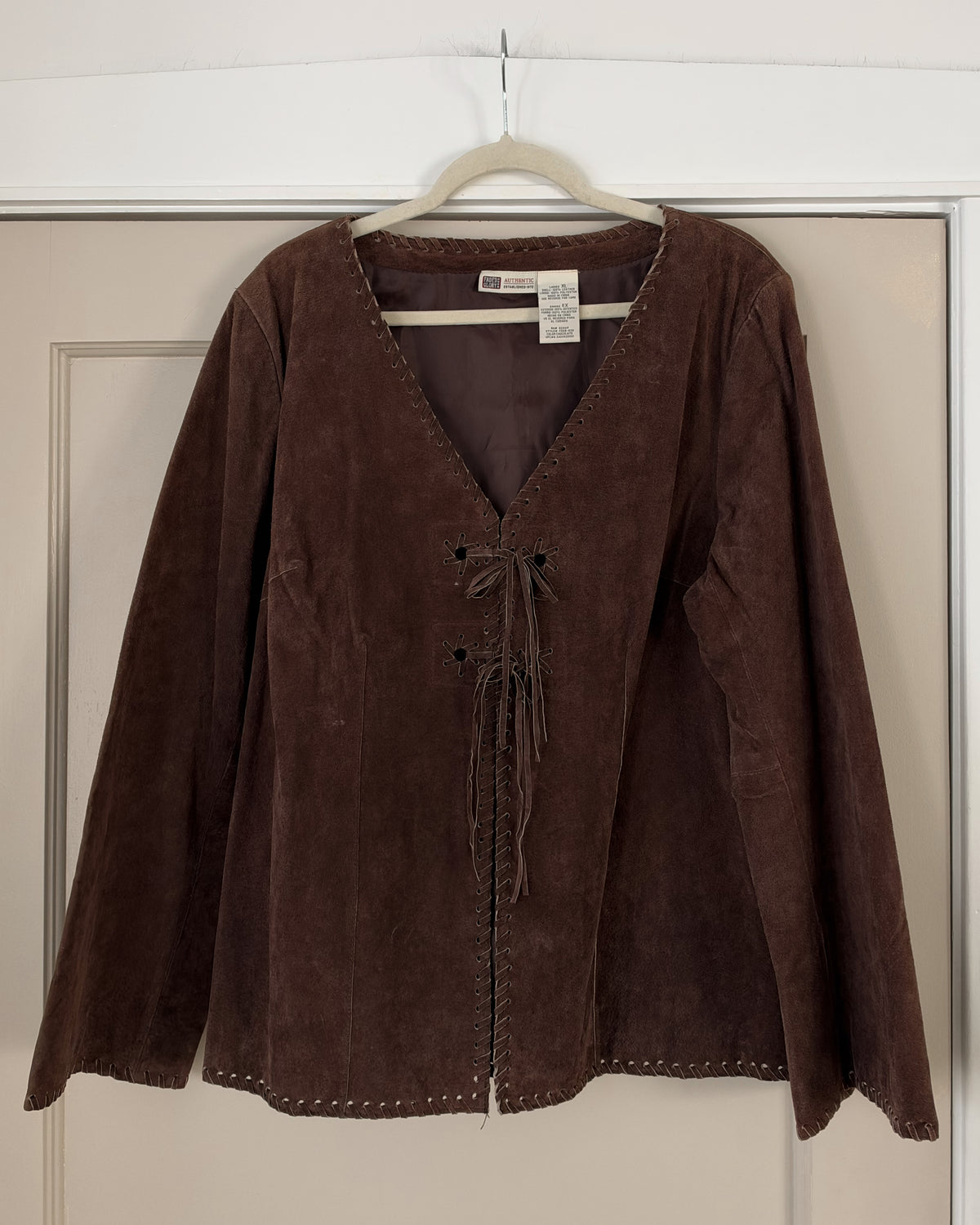 Genuine Suede Lace Up Jacket