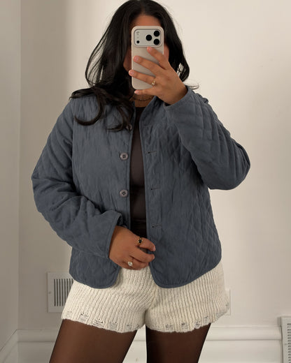 Dusty Blue Quilted Jacket