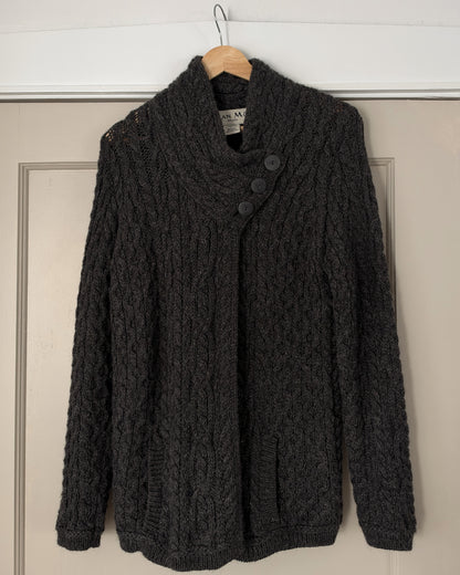 Chunky Wool Grey Cape Cardigan