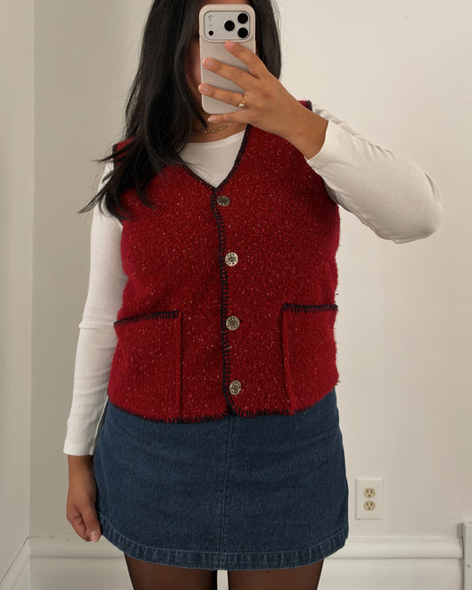 01 - Winona Red Speckled Vest