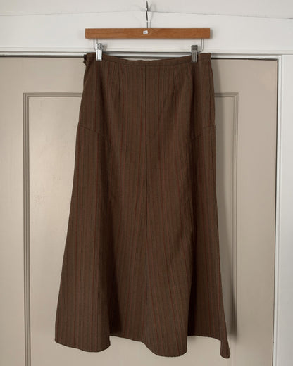 Brown Striped Maxi Skirt