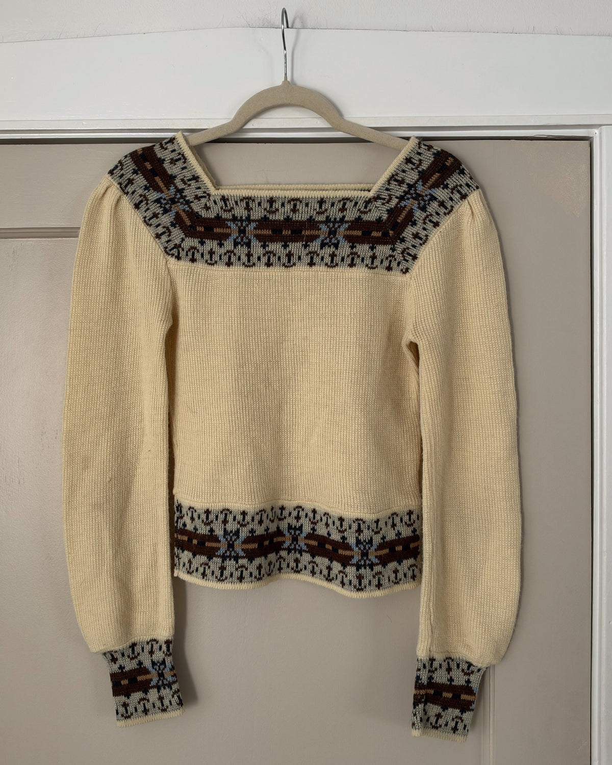 Square Neck Butter Yellow Puff Sleeve Sweater