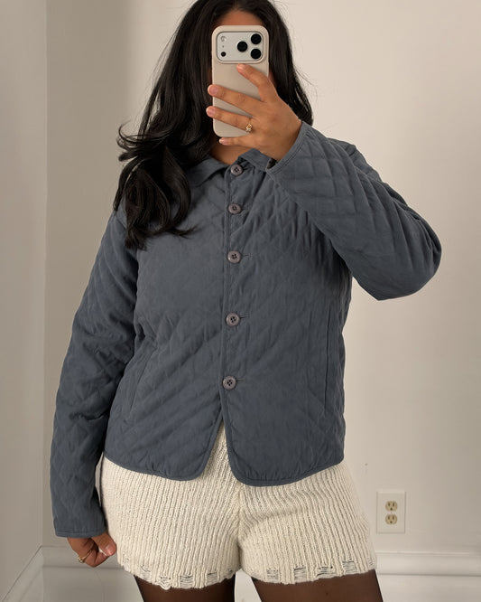 Dusty Blue Quilted Jacket